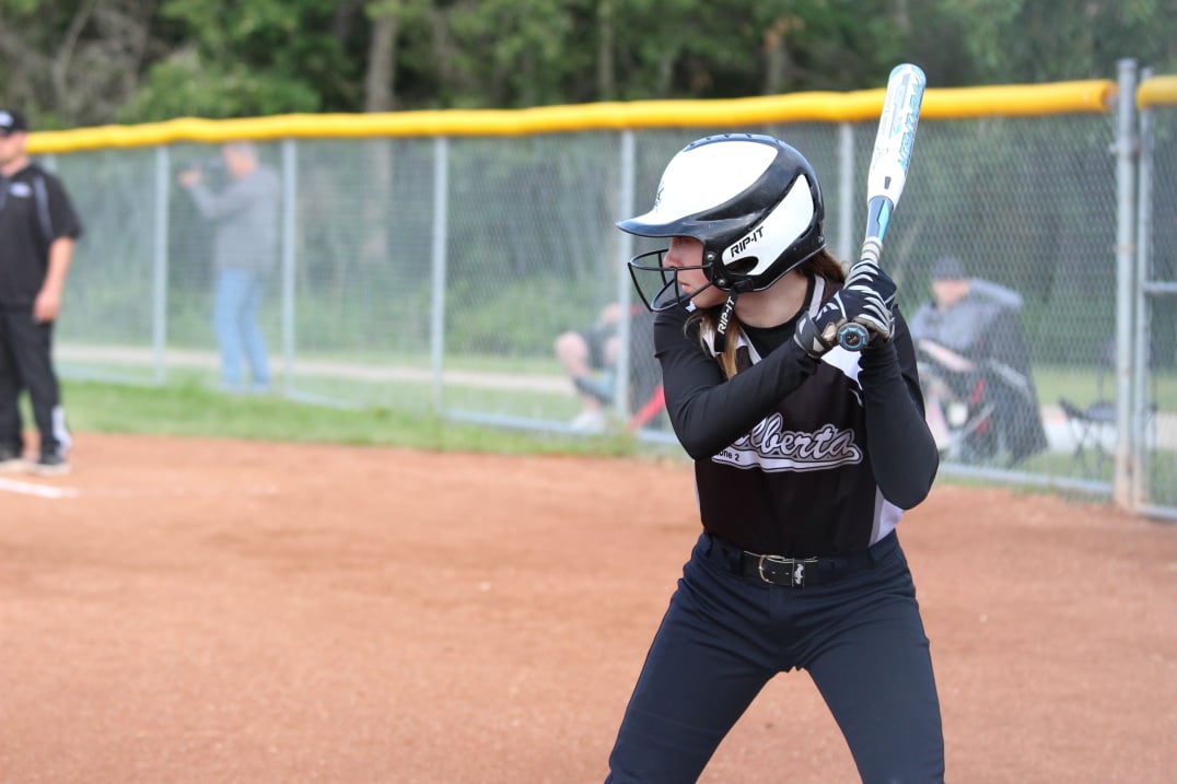 Softball Player At Bat